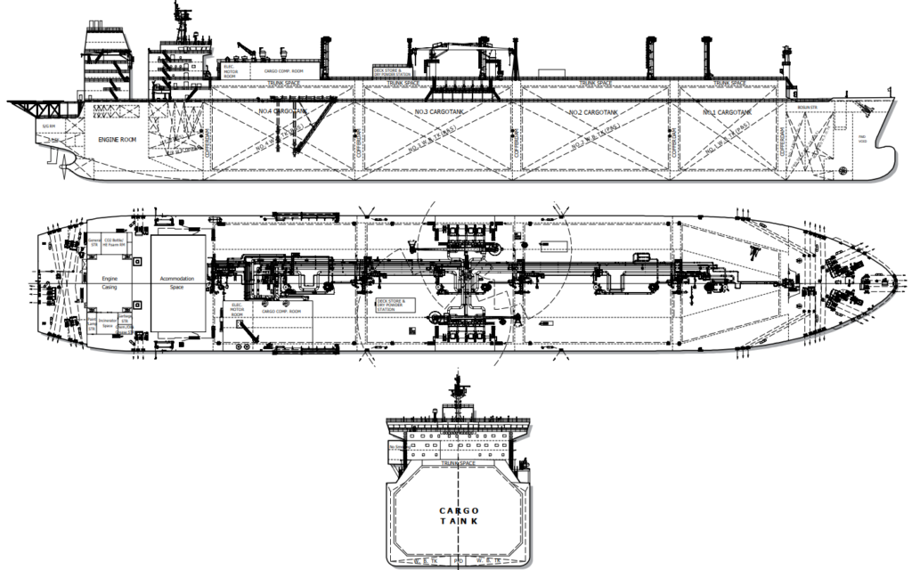 LNG tanker general arrangement plan